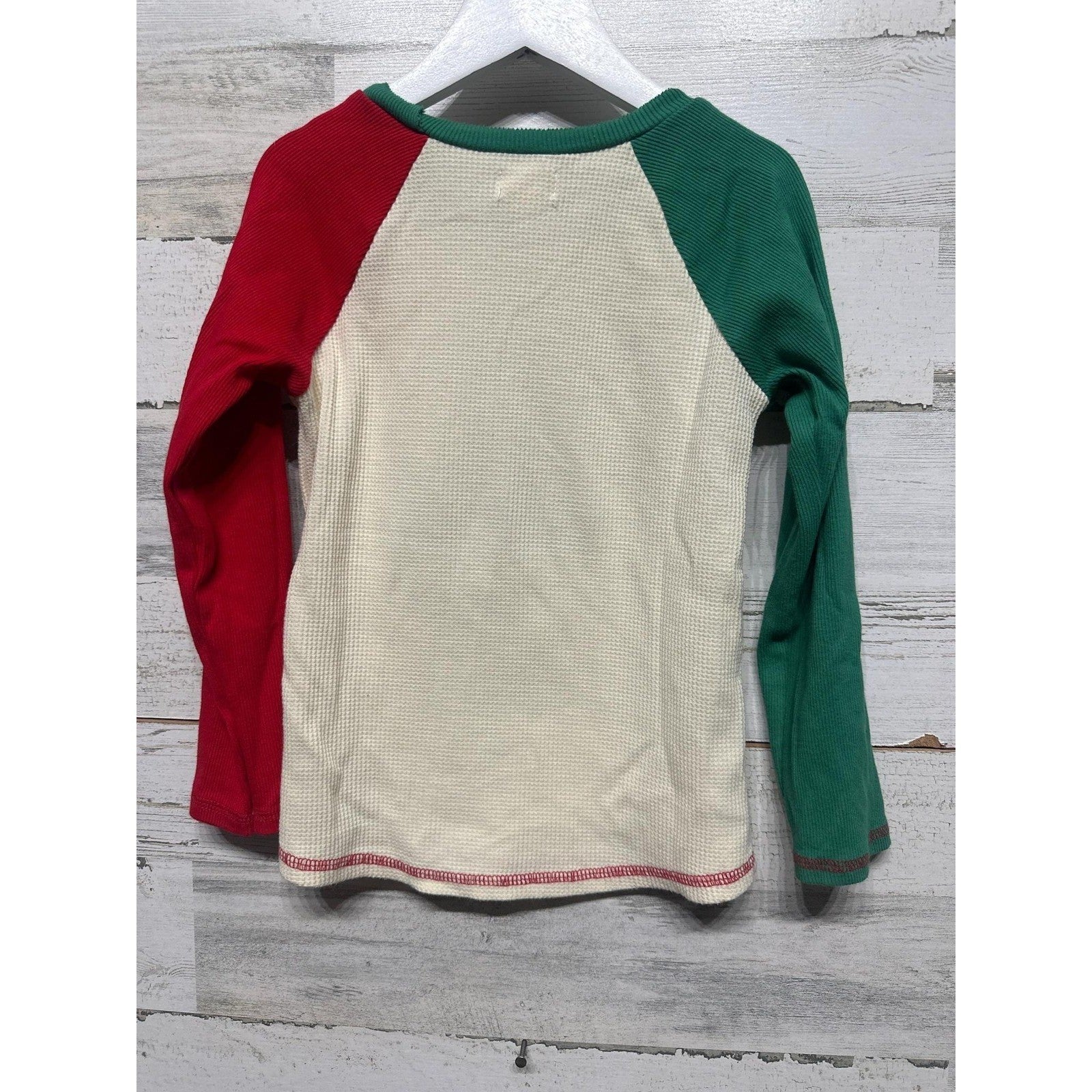 Mud Pie Christmas Camper Shirt Boys 4T/5T Red Green Waffle Knit Holiday EUC2