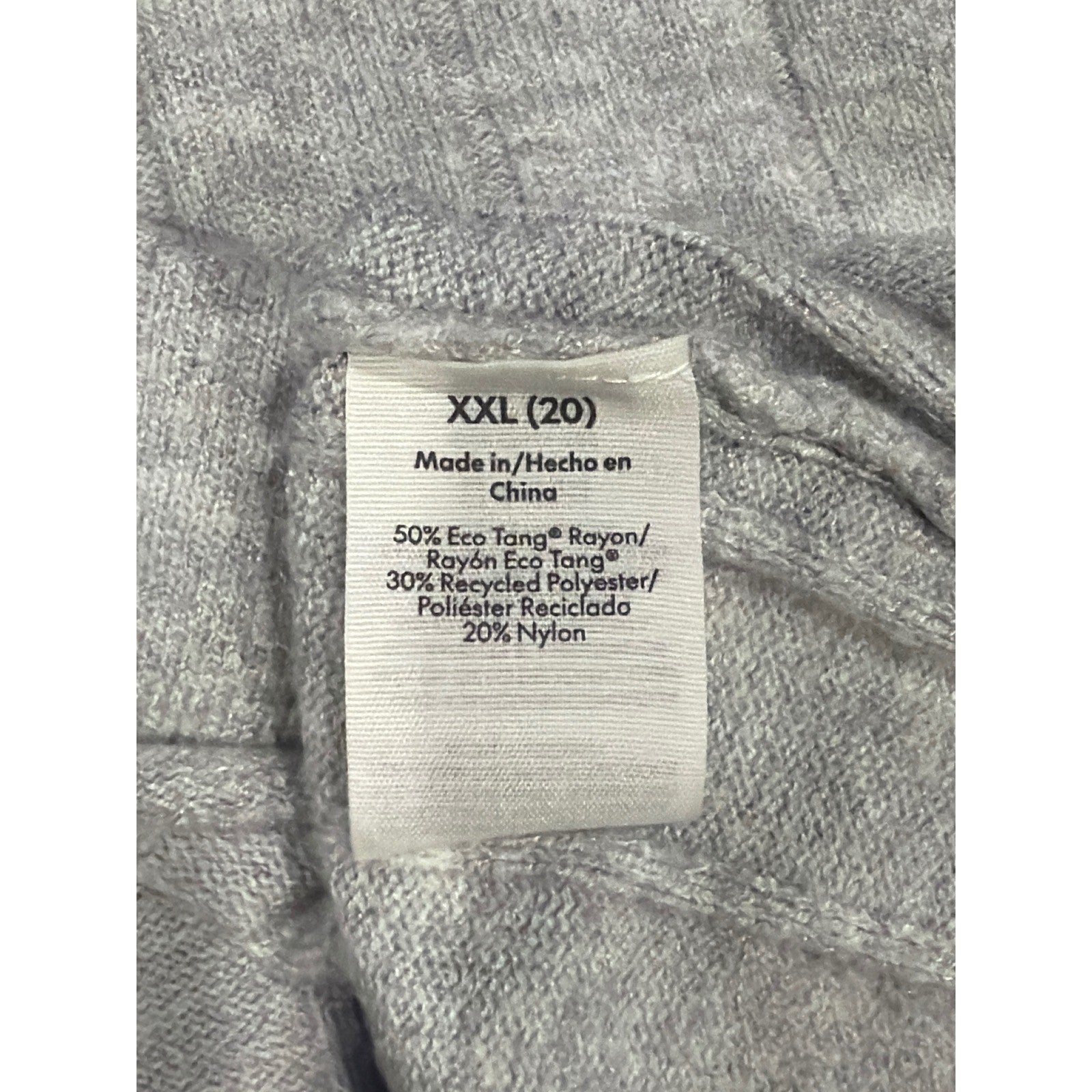 Boxy Sweater Women XXL Gray Ribbed Cropped Pullover Gorpcore EUC3