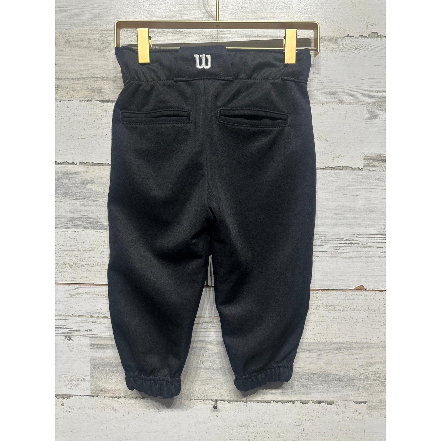Wilson Baseball Pants Boys Small Black Double Knee Elastic Cuff GUC*2