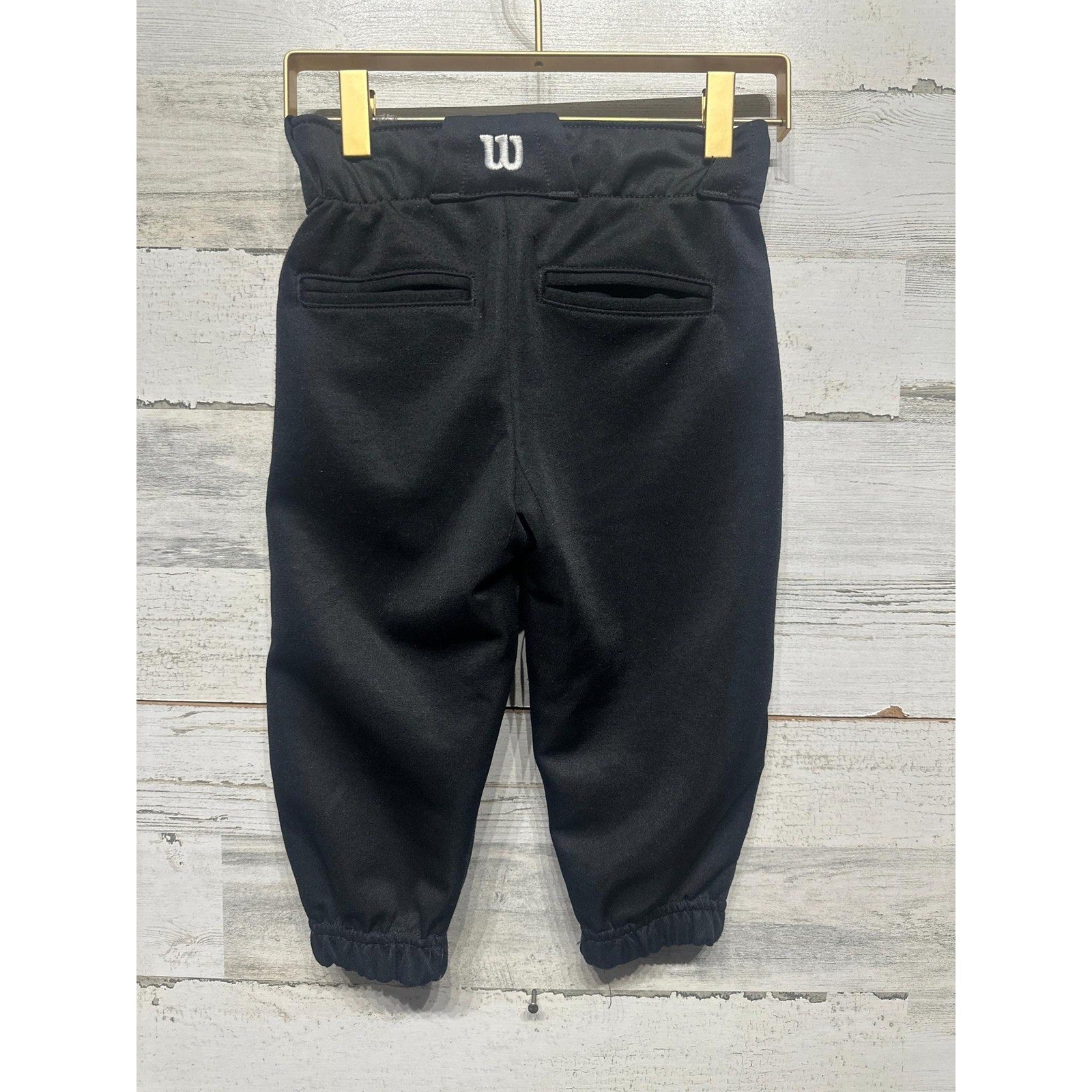 Wilson Baseball Pants Boys Small Black Double Knee Elastic Cuff GUC*2