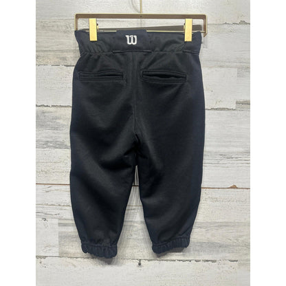 Wilson Baseball Pants Boys Small Black Double Knee Elastic Cuff GUC*2