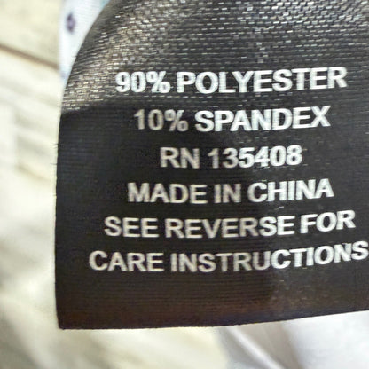 Rafter C Polo Shirt Men Large White Paisley Performance Western *Flawed5