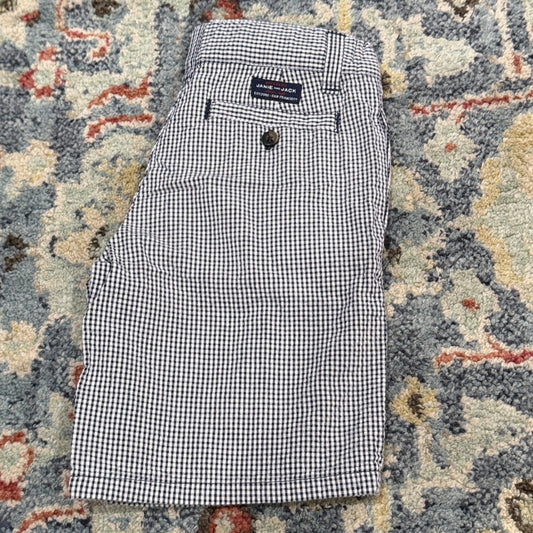 Janie and Jack Gingham Shorts Boys 5 Navy Blue Check Preppy Classic GUC*0