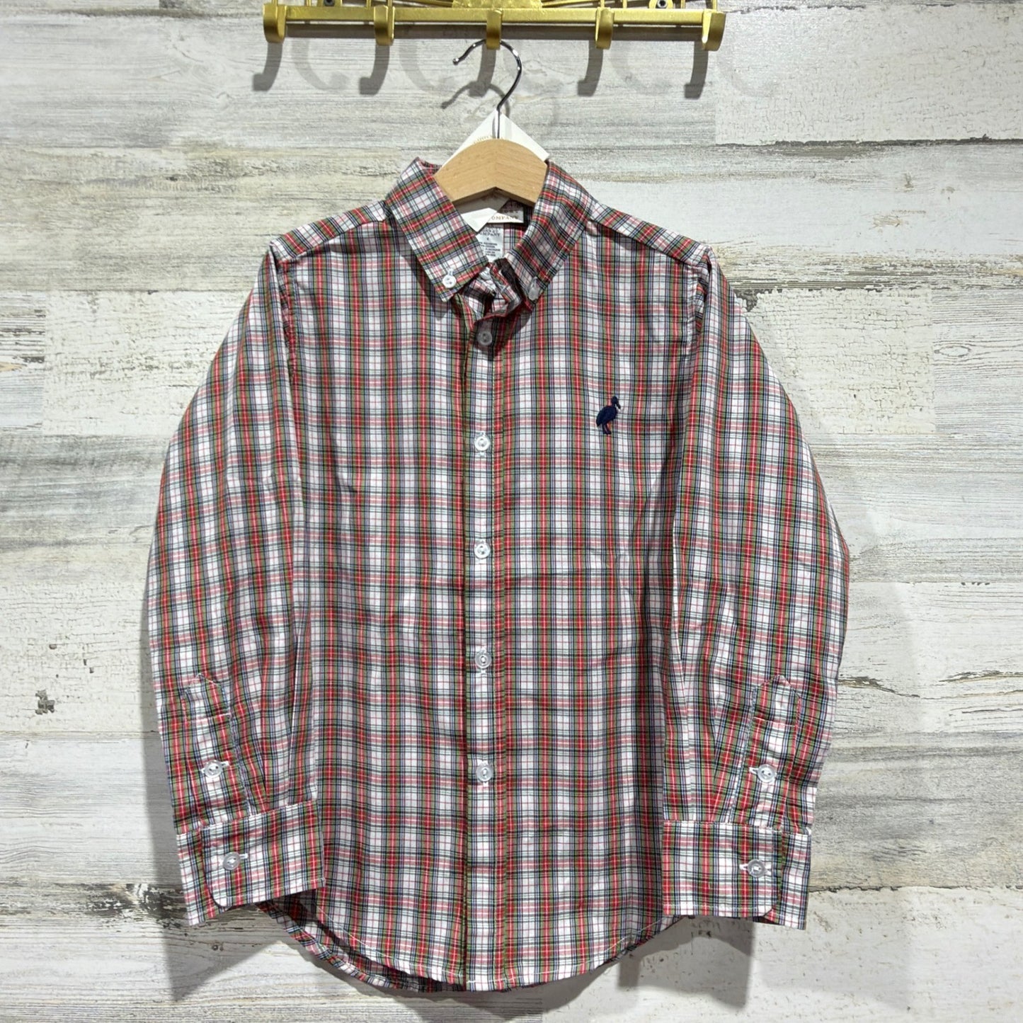 TBBC Dean's List Dress Shirt Boys Size 6 Plaid Merritt Park Preppy NWT0