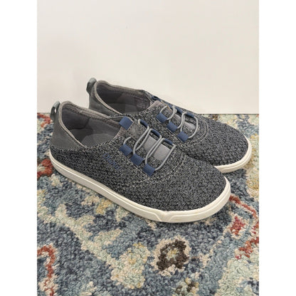 OluKai Nohea Mesh Sneakers Boys Size 12 Gray Blue Slip On Casual EUC0