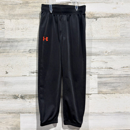Under Armour Pants Boys 4 Black Orange Logo Athletic Sporty EUC0
