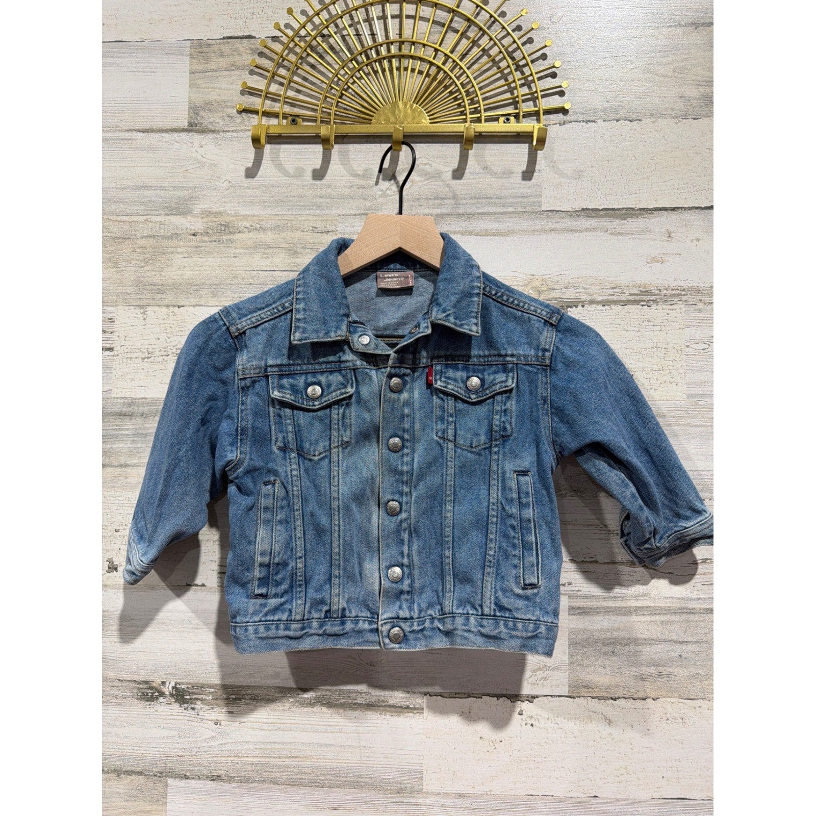 Vintage Y2K Levis 3T Denim Trucker Jacket Haddad Maroon Tag Blank R Only Tab0