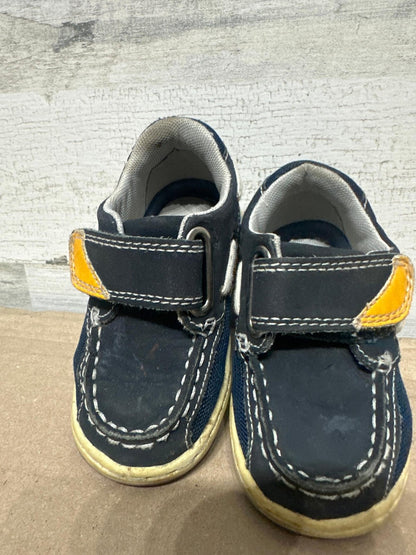 Jumping Jack Boat Shoes Boys 5.5W Navy Yellow Hook Loop Loafers Wide2