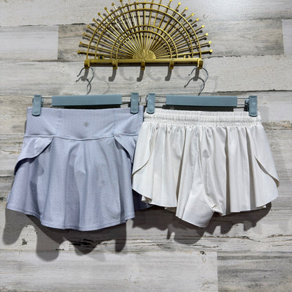Athleta Skort & White Shorts Bundle Girls M 8-10 Purple White Activewear *Flawed9