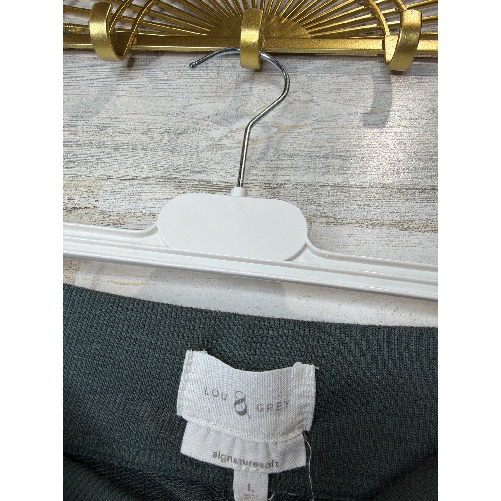 Lou & Grey Wide Leg Pants Women Large Green Signature Soft Loungewear EUC2