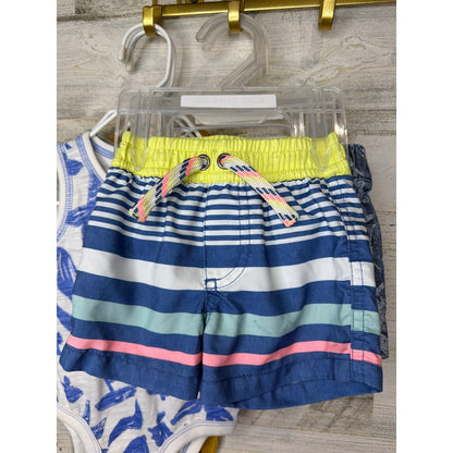 Carter's Bodysuit Shorts Swimsuit Boys Size 3m Summer Bundle Coastal Resort6