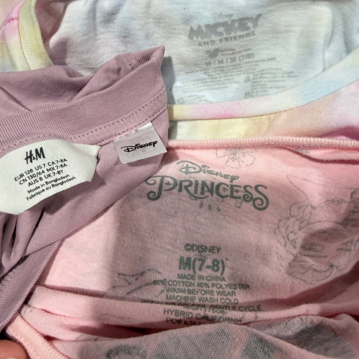 Disney H&M Minnie Mouse & Princess T-Shirt Dress Bundle Girls 7/8 Pink4
