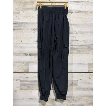 Abercrombie YPB Joggers Women XXS Black Cargo High Waist Athletic Pants EUC1