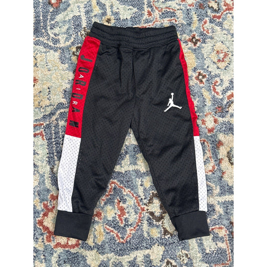 Jordan Mesh Joggers Boys 2T Black Red White Jumpman Colorblock0