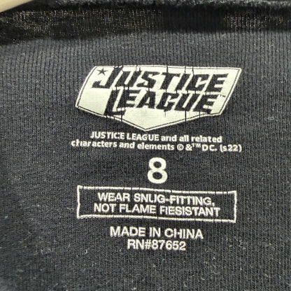 Justice League Batman Pajama Set Boys Size 8 Black Grey Muscle Graphic GUC*3