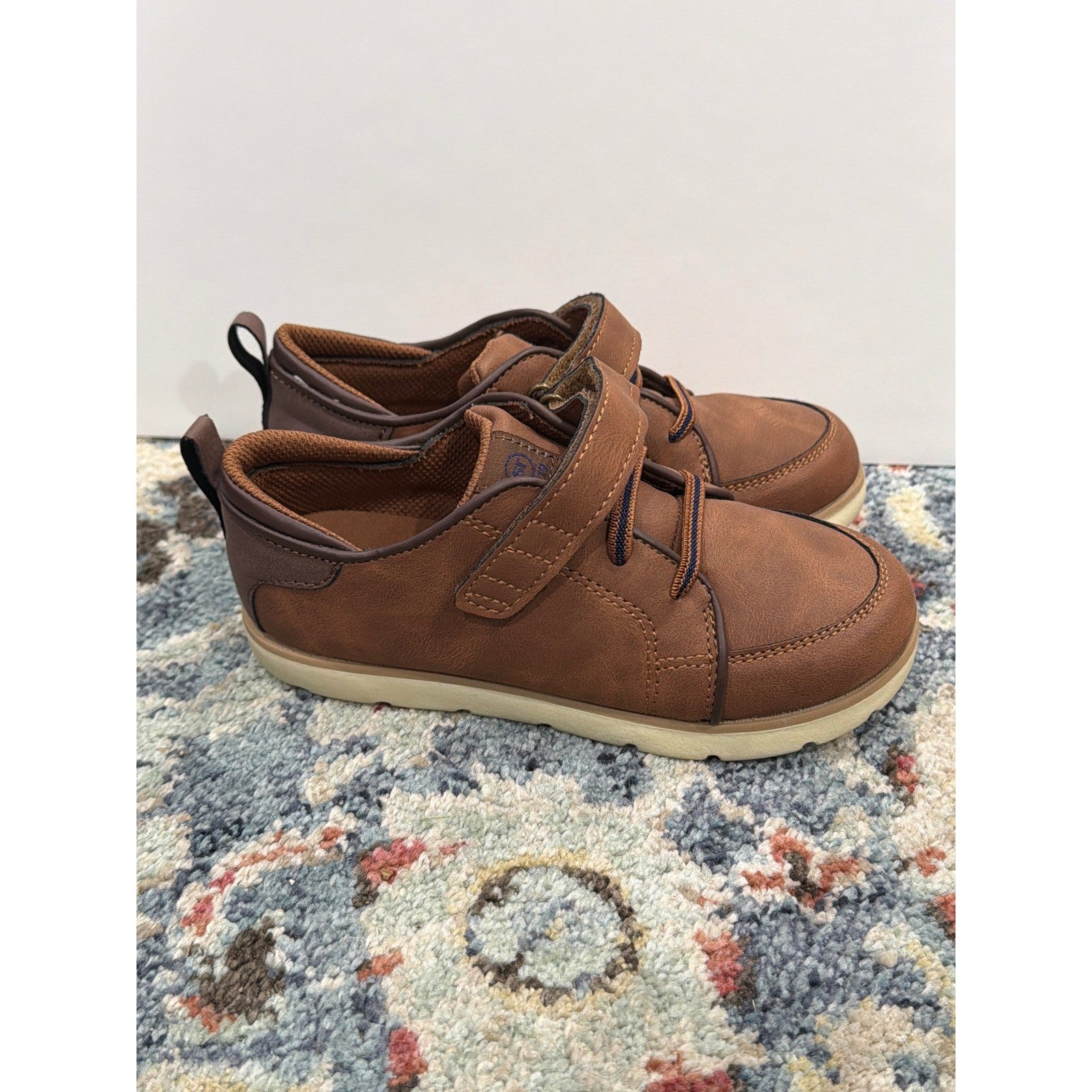 Stride Rite Dress Sneakers Boys 12M Brown Wide Fit Orthopedic Classic EUC5