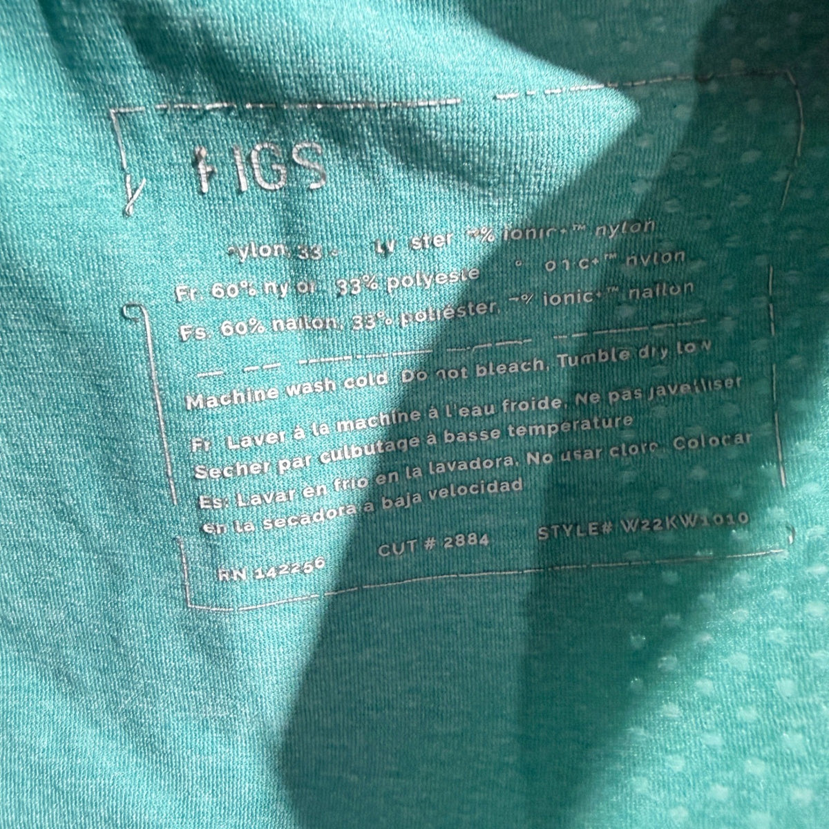 FIGS Threads for Threads Seamless Underscrub Top Women XS Teal Heather W22KW10103
