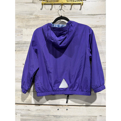 LL Bean Windbreaker Jacket Kids 8 Purple Hooded Full Zip Gorpcore EUC6