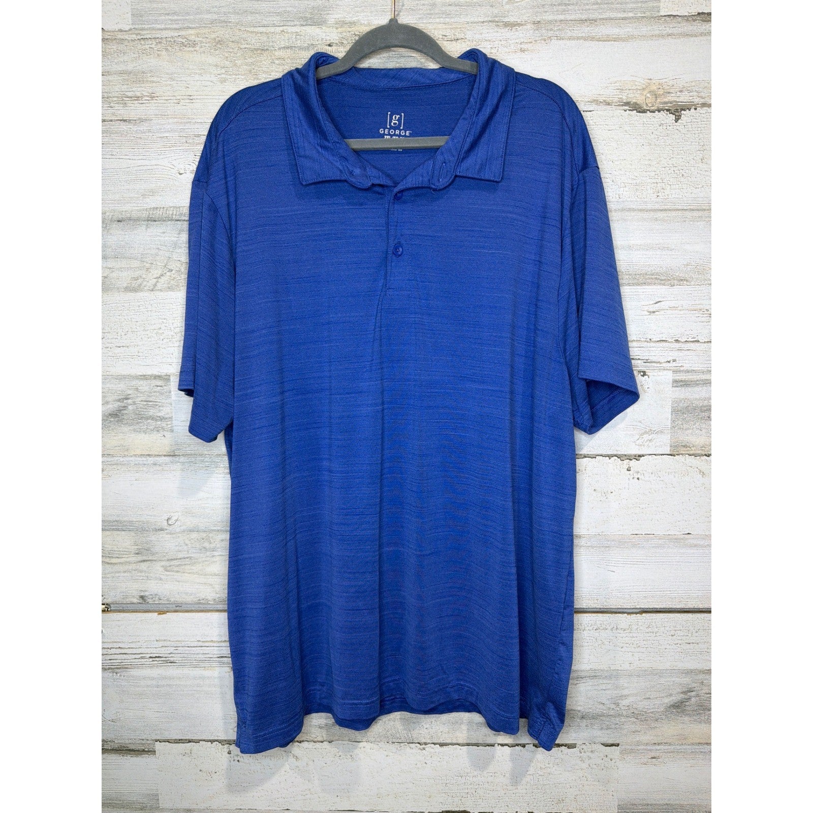 Claiborne George Polo Shirts Men XXL Blue Slim Stretch Bundle Dadcore3