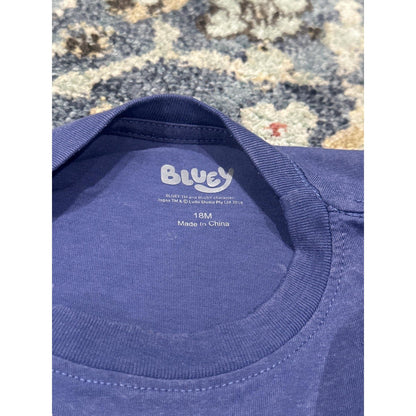 Bluey Graphic T-Shirt Toddler 18M Navy Blue Fireworks EUC1