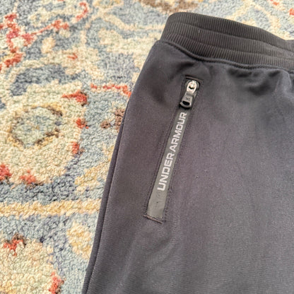 Under Armour Track Pants Boys Size 6 Black Zipper Pockets Athletic GUC*3