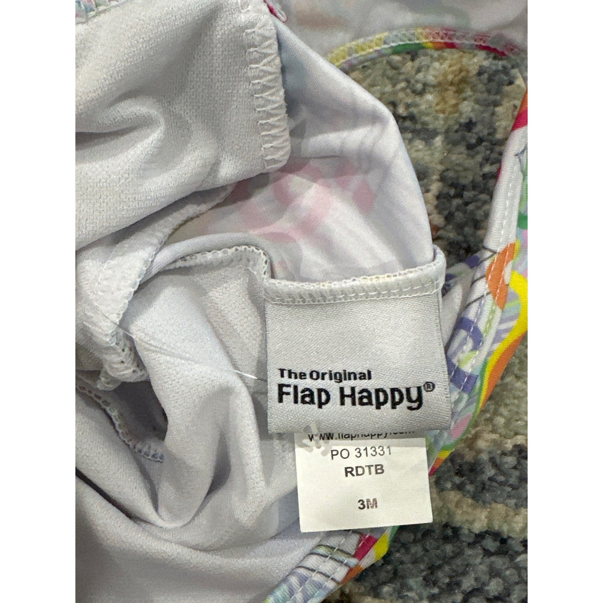 Flap Happy One Piece Swimsuit Girls 3M Multicolor Unicorn Rainbow Ruffle NWT4