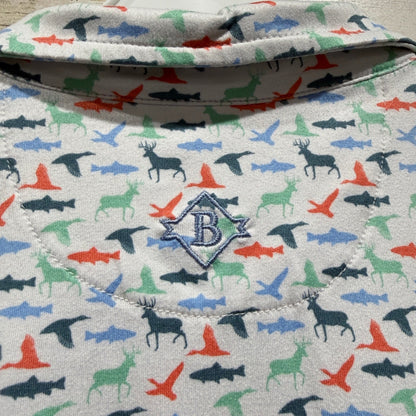 Burlebo Find Your Wild Polo Shirt Boys 5/6 White Wildlife Performance Flawed*5