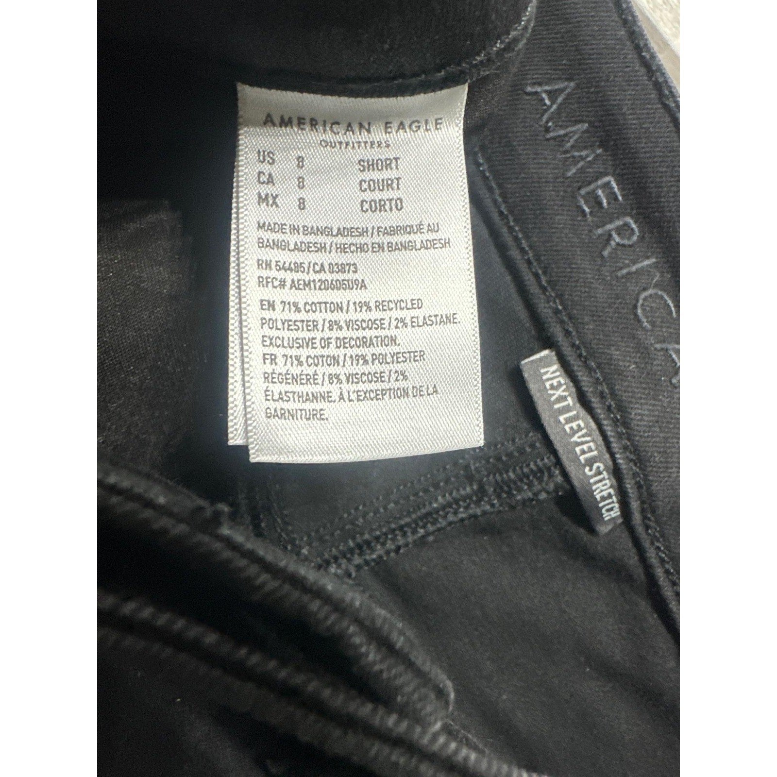 American Eagle Jeggings Women 8 Short Black Distressed Next Level Stretch EUC3