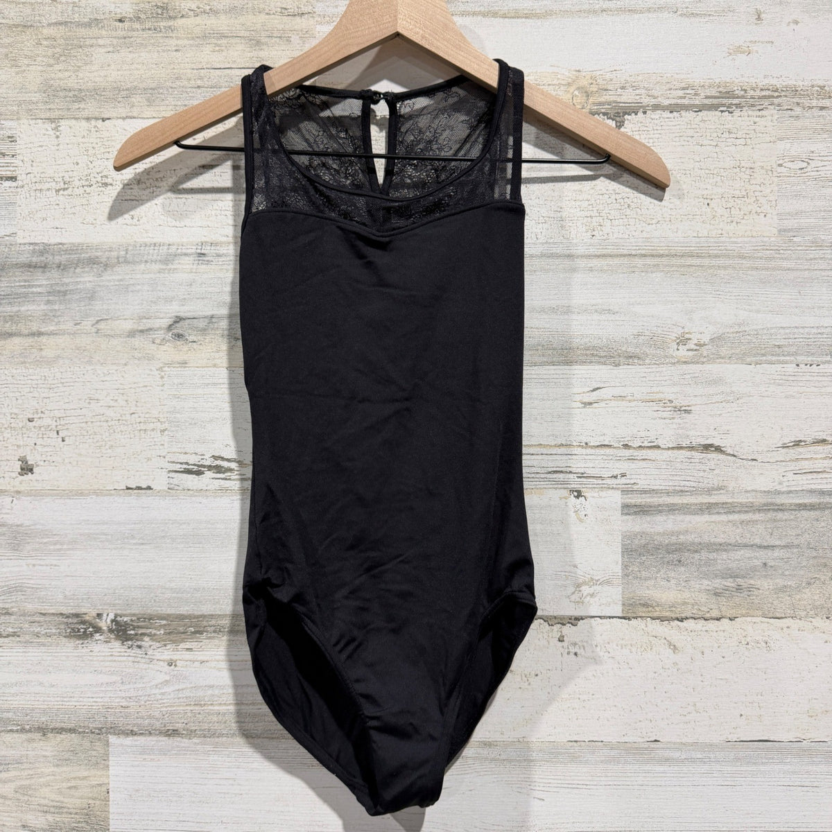 Bloch Mirella Lace Back Leotard Women's P (Petite) 6 Black Nylon Spandex Ballet0