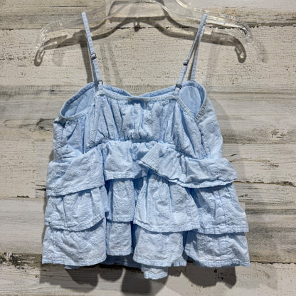 Abercrombie Kids Tiered Eyelet Cami Top Girls 13/14 Light Blue Cotton Boho EUC2