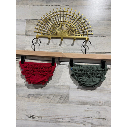 Kickee Pants Ruffle Bloomers Girls 18-24M Red Green Bamboo Viscose EUC1