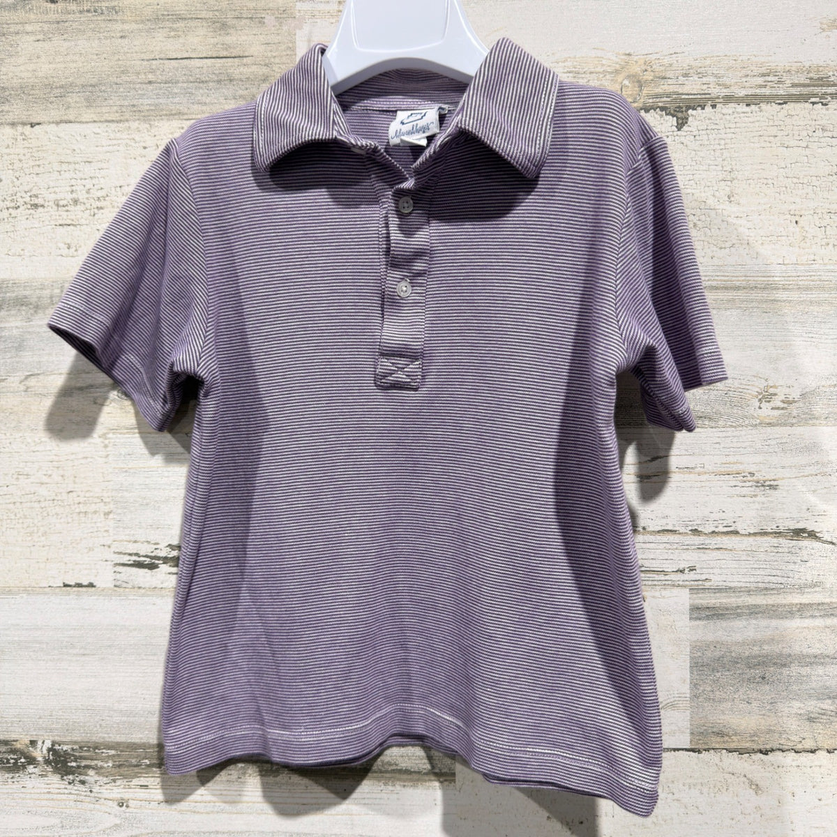 Lila and Hayes Polo Shirt Boys 4T Purple Striped Pima Cotton Classic EUC0