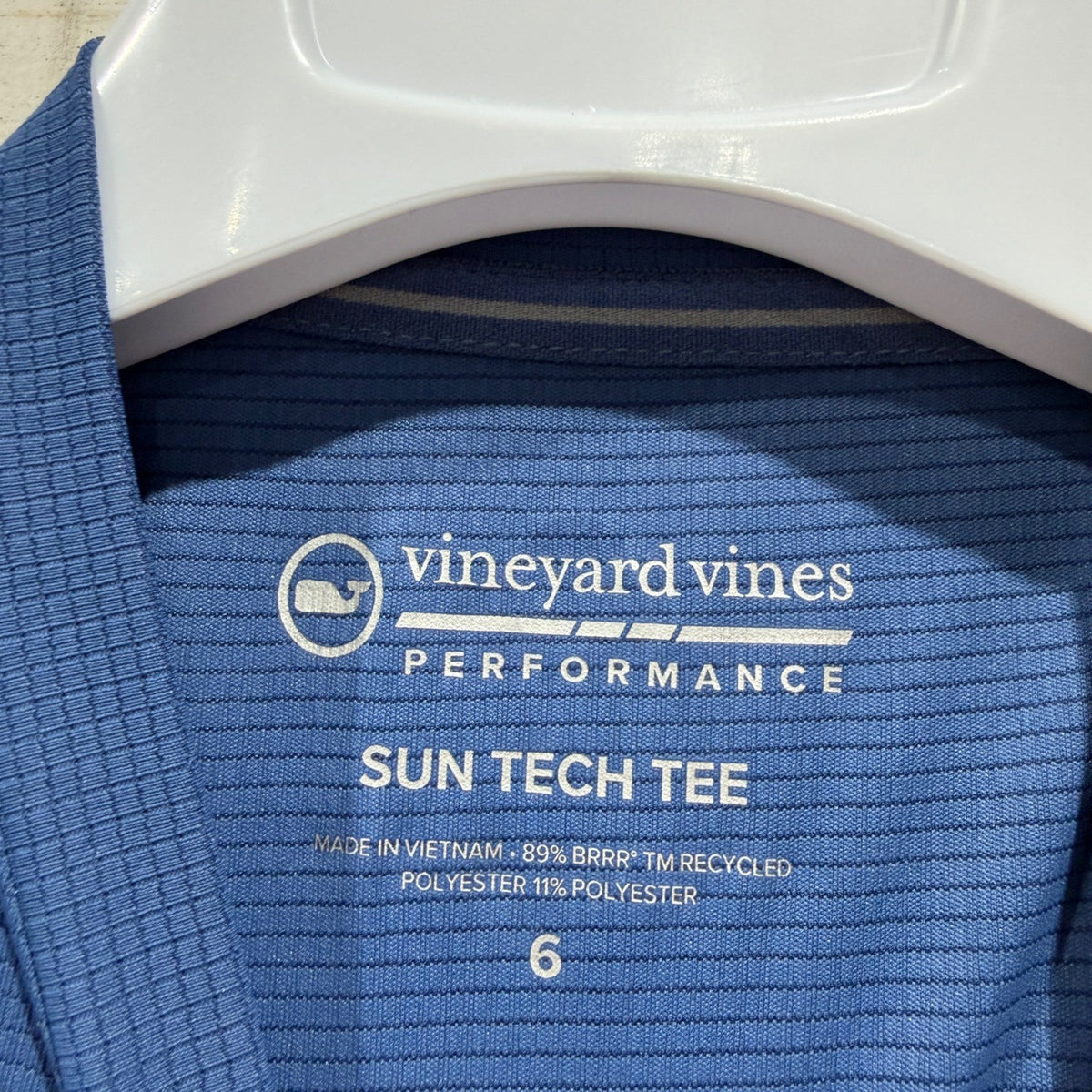 Vineyard Vines Sun Tech Tee Boys Size 6 Blue Performance Activewear NWT3