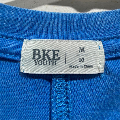 BKE Youth Short Sleeve T-Shirt Girls Size 10 Blue Cotton Acid Wash Casual EUC1