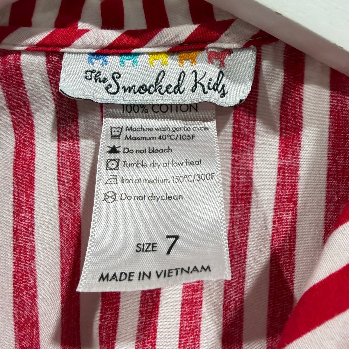 The Smocked Kids Pajamas Kids Size 7  Stripe Milk Cookies Holiday *Flawed1