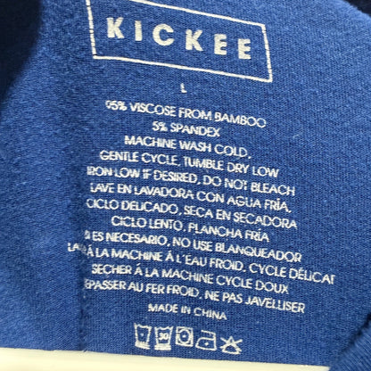 Kickee Pants Short Sleeve Tee Men Large Blue Bamboo Viscose Solid Casual EUC1