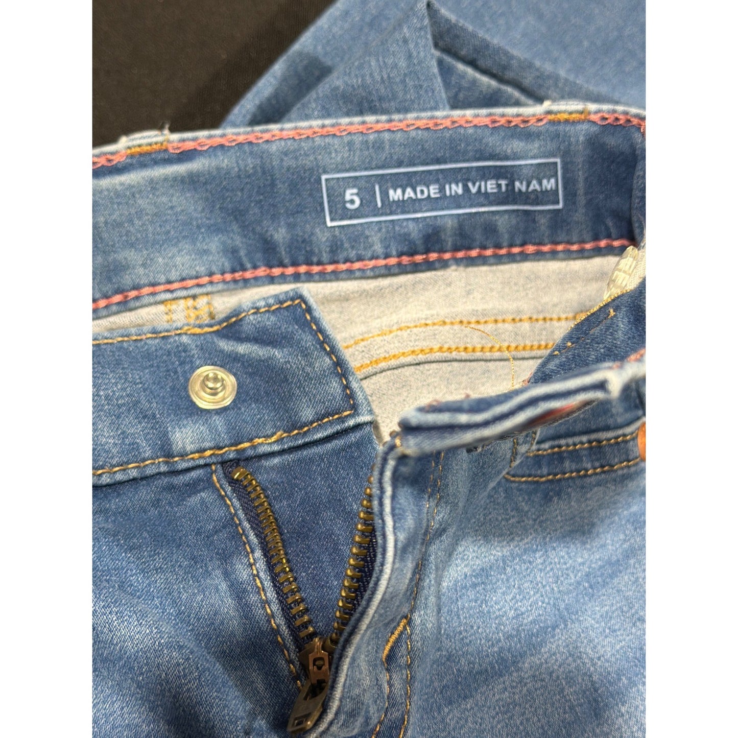 Vineyard Vines Skinny Jeans Girls 5 Blue Adjustable Waist Preppy EUC4