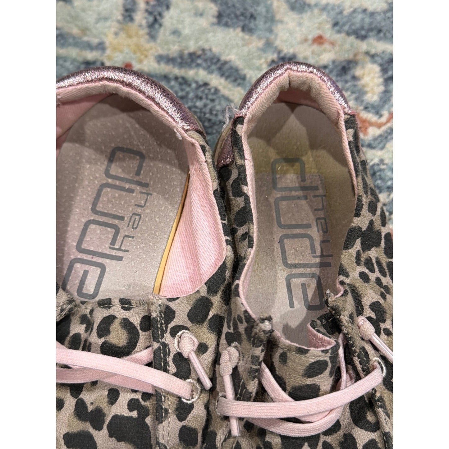 Hey Dude Wendy Shoes Girls Y3 Leopard Pink Animal Print Casual Boho6