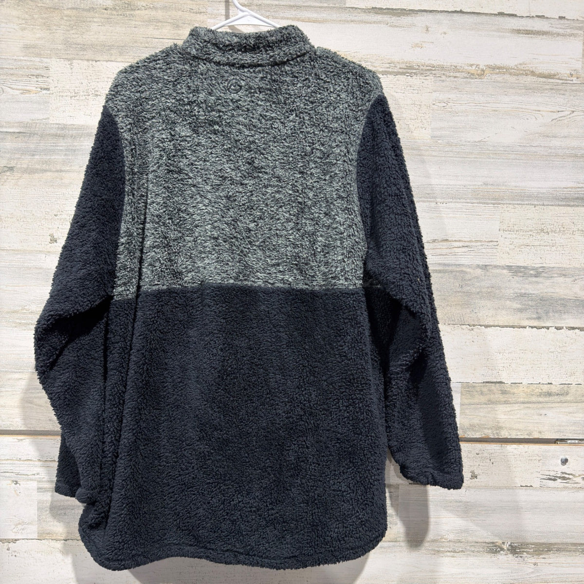 Magellan Outdoors Fleece Pullover Men 2X Black Grey Sherpa EUC3