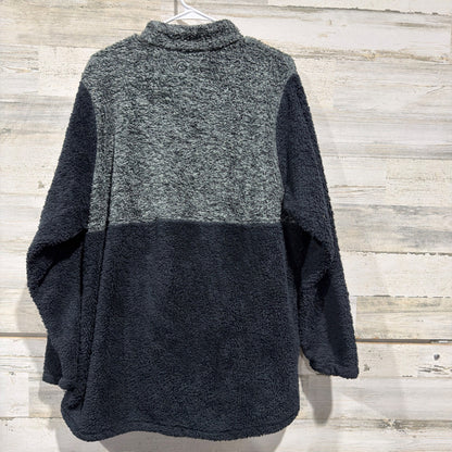 Magellan Outdoors Fleece Pullover Men 2X Black Grey Sherpa EUC3
