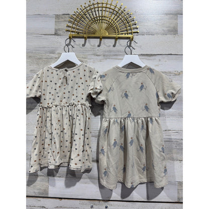 Quincy Mae Rylee + Cru Tunic Dress Bundle Girls 4-5 Neutral Geometric Parrot3
