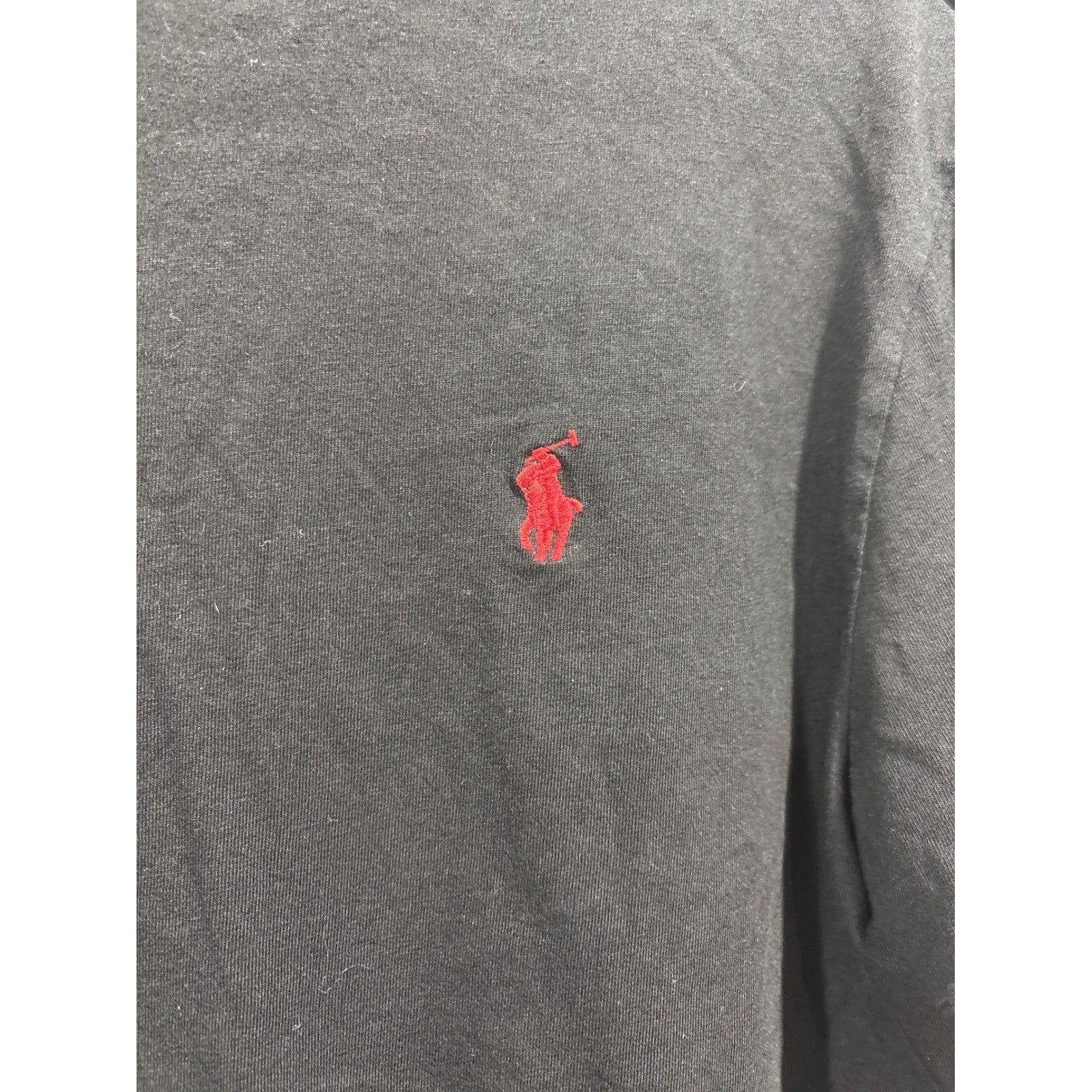 Polo Ralph Lauren T-Shirt Men Medium Black Red Pony Logo Classic EUC1