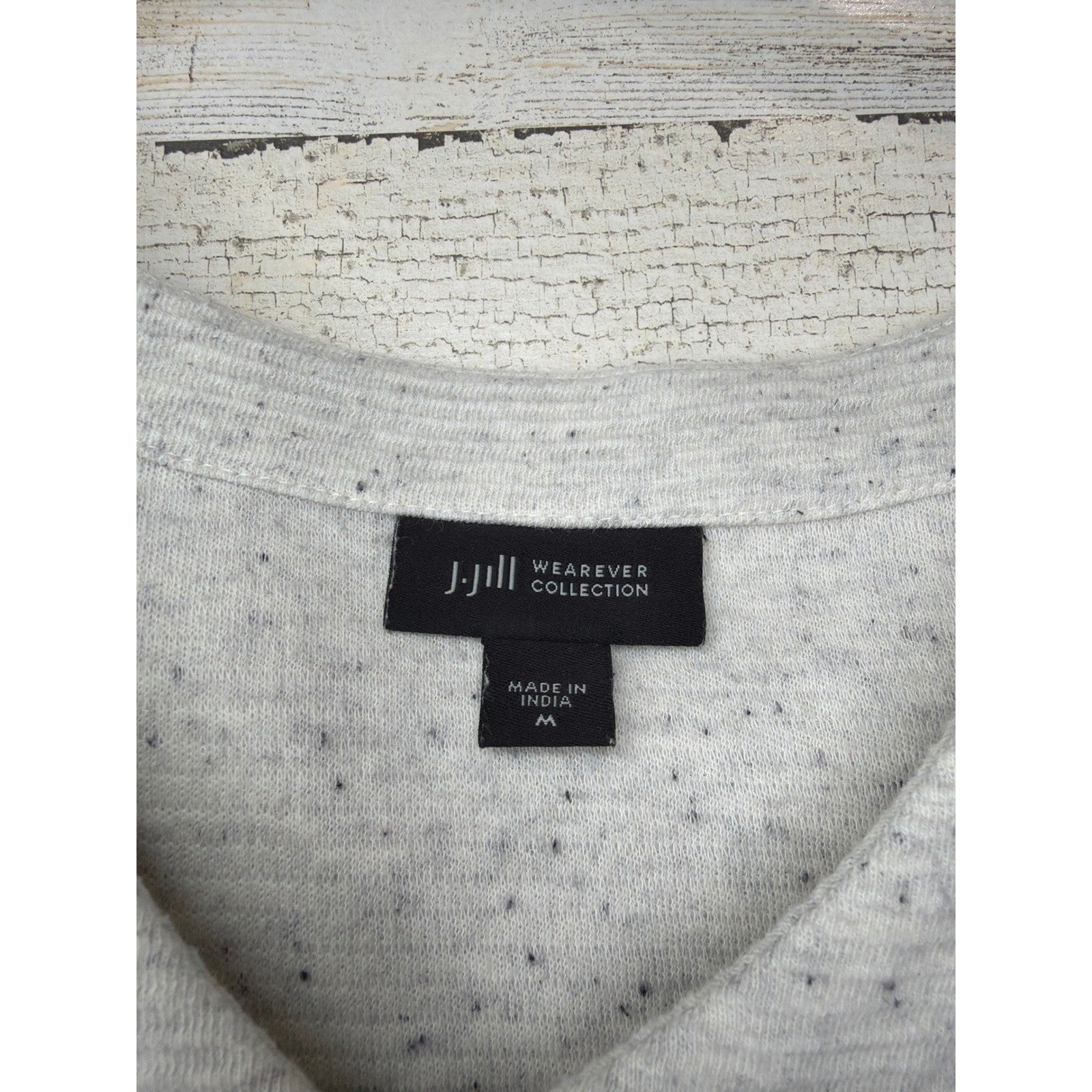 J. Jill Wearever Tunic Women M Gray Ribbed Knit Space Dye Casual EUC1