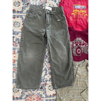 Boys 4T / 4 Long Sleeve Pants Bundle Red Olive Blue Truck4