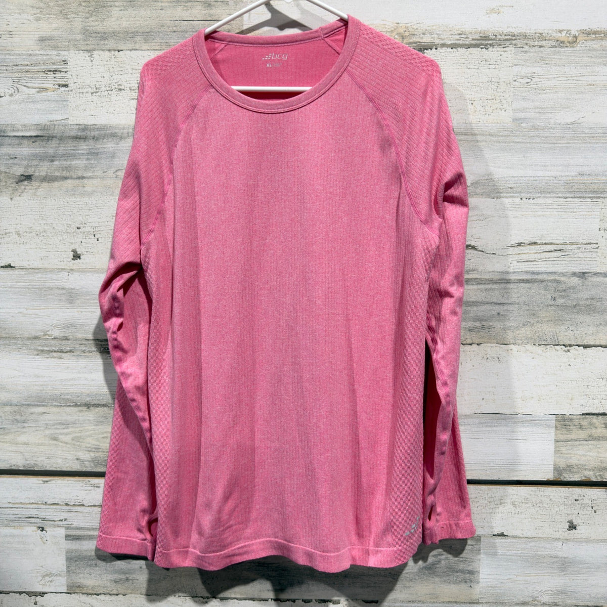BCG Active Top Women XL Pink Long Sleeve Mesh Thumbhole Athleisure EUC0