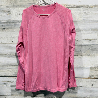 BCG Active Top Women XL Pink Long Sleeve Mesh Thumbhole Athleisure EUC0