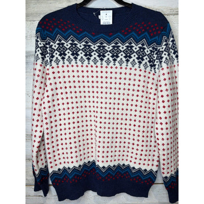 Crewcuts Sweater Boys XXL 14-15 Navy Blue Fair Isle Wool Blend Preppy NWT0