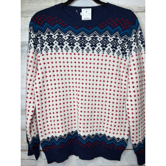 Crewcuts Sweater Boys XXL 14-15 Navy Blue Fair Isle Wool Blend Preppy NWT0