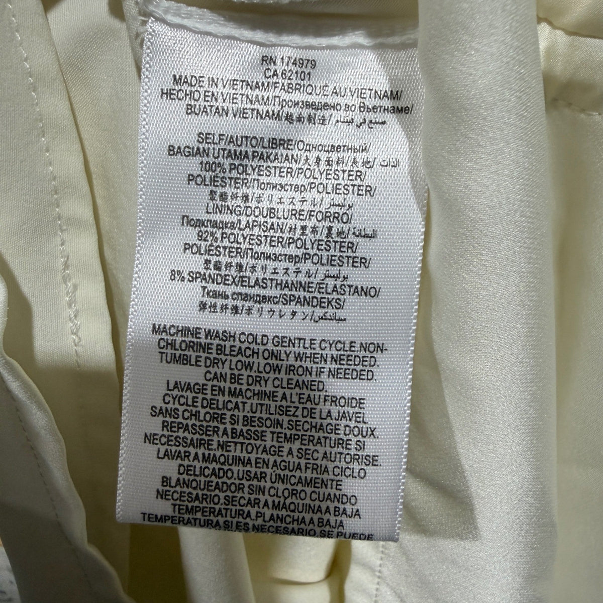 BCBGMAXAZRIA Gardenia Mini Dress Women XS White Satin Long Sleeve Flawed*13