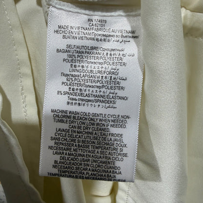 BCBGMAXAZRIA Gardenia Mini Dress Women XS White Satin Long Sleeve Flawed*13